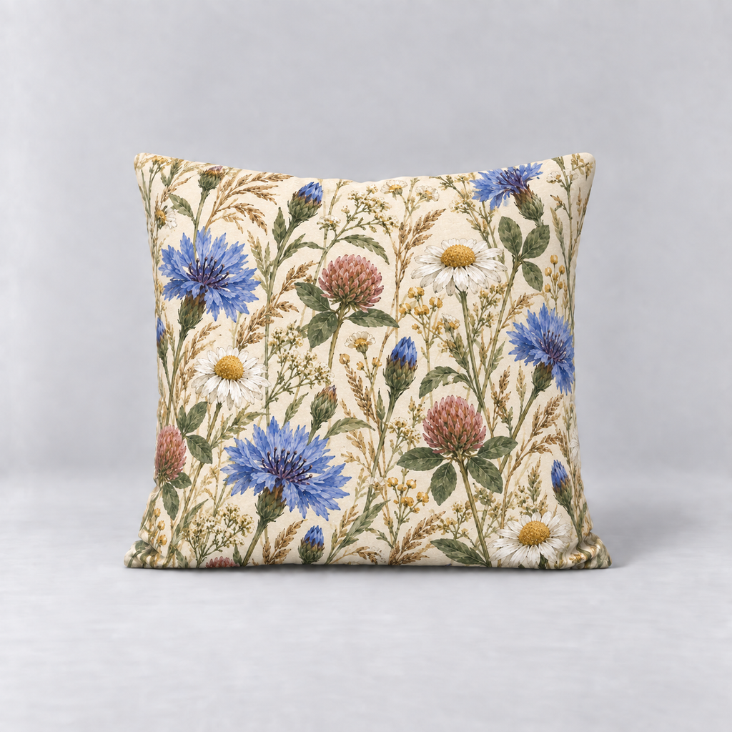 Dekokissen Biene Wildblumen, 40 × 40 cm