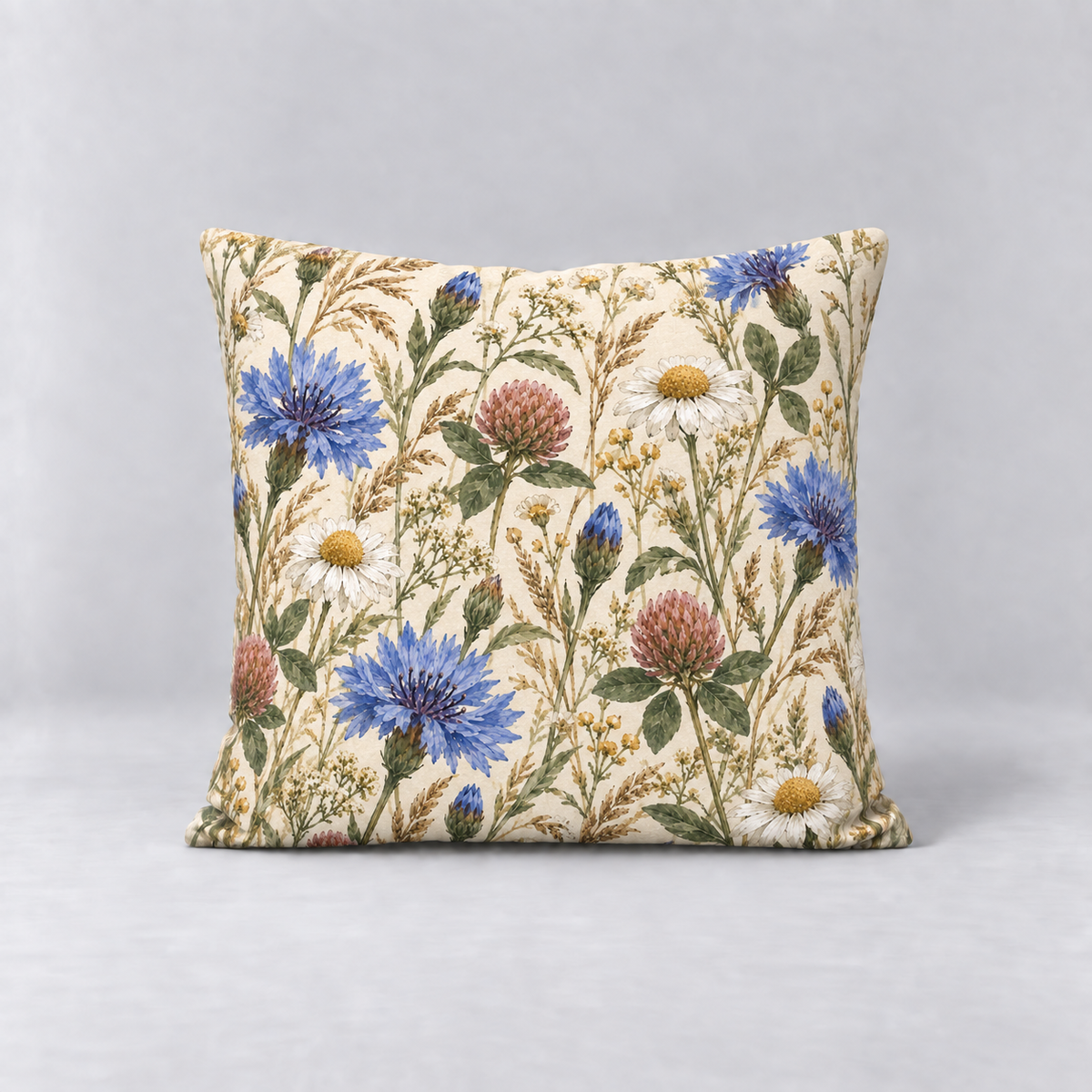 Dekokissen Biene Wildblumen, 40 × 40 cm