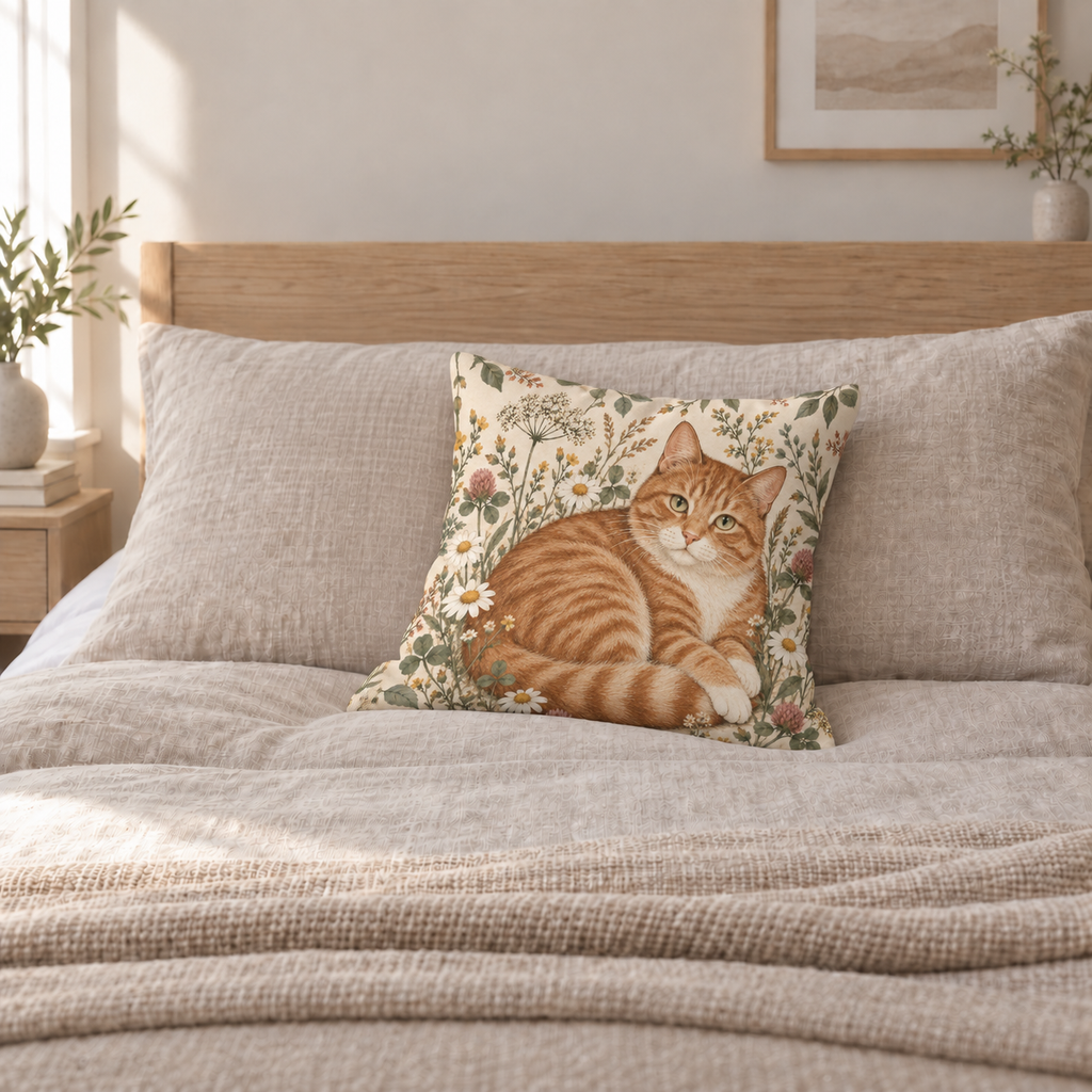 Dekokissen Katze Rotgetigert, 40 × 40 cm