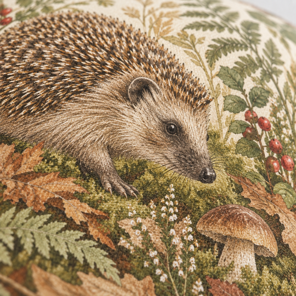 Dekokissen Igel Waldboden, 40 × 40 cm