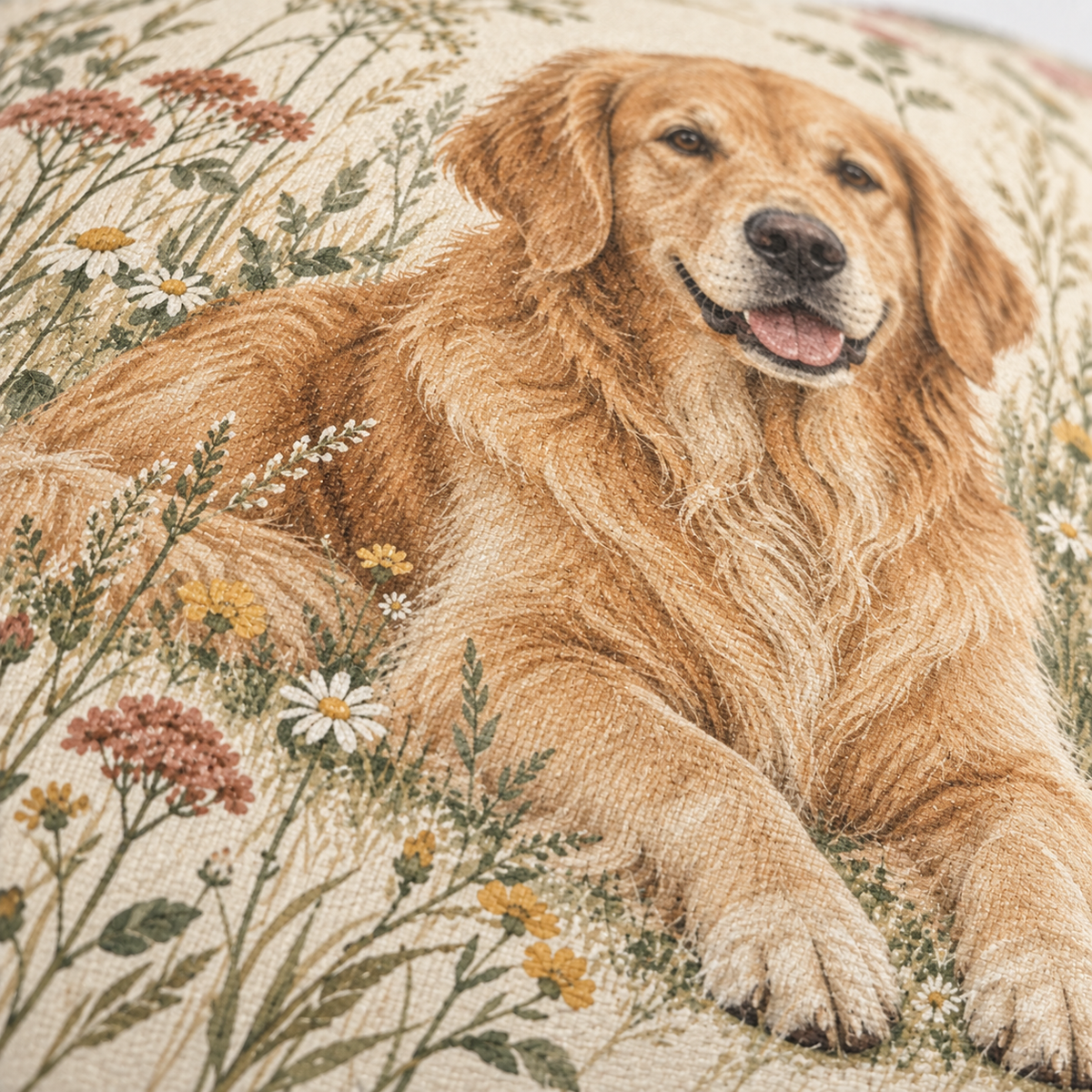 Dekokissen Hund Wildwiese, 40 × 40 cm