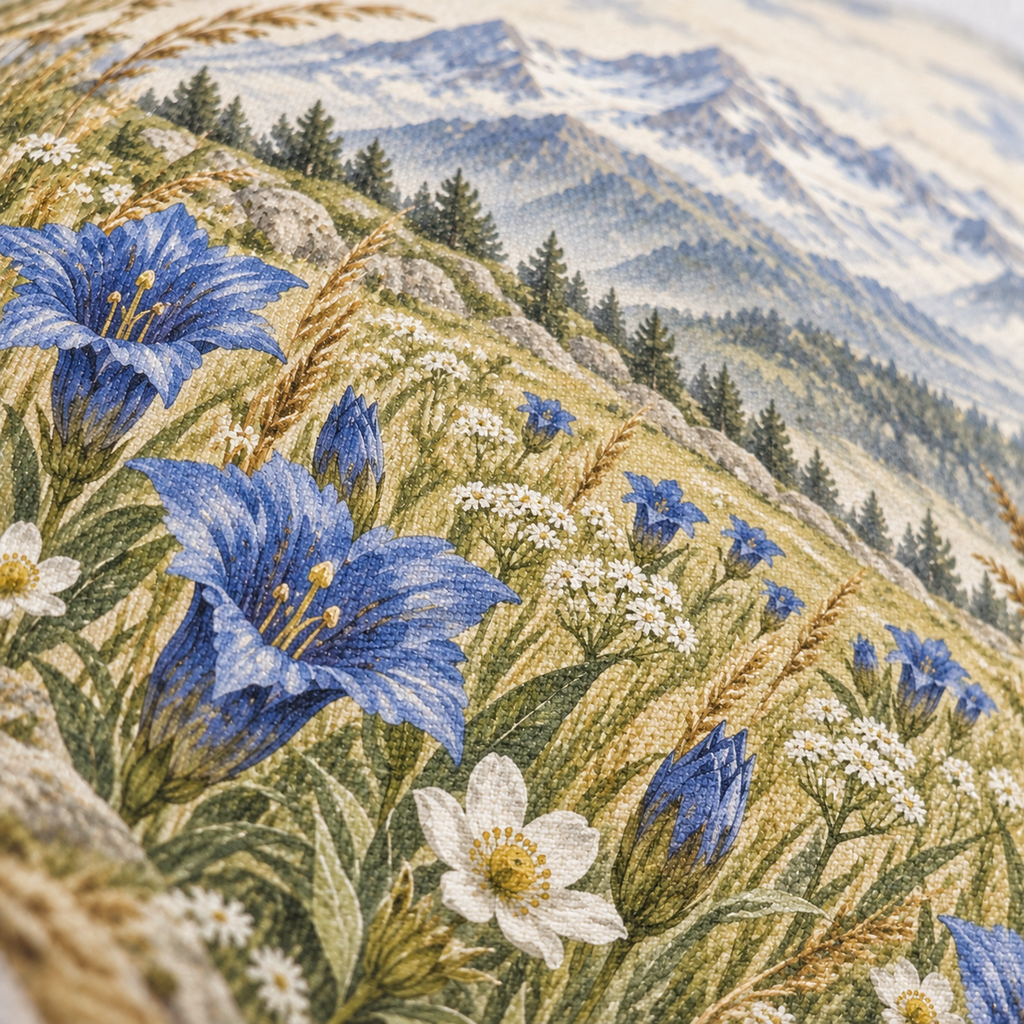 Dekokissen Alpenwiese, 40 × 40 cm