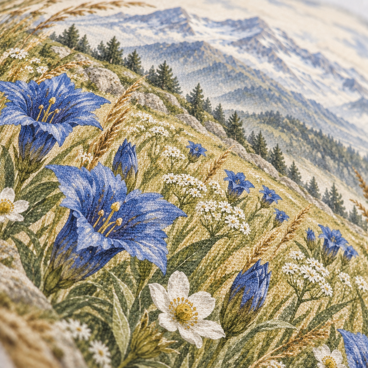 Dekokissen Alpenwiese, 40 × 40 cm