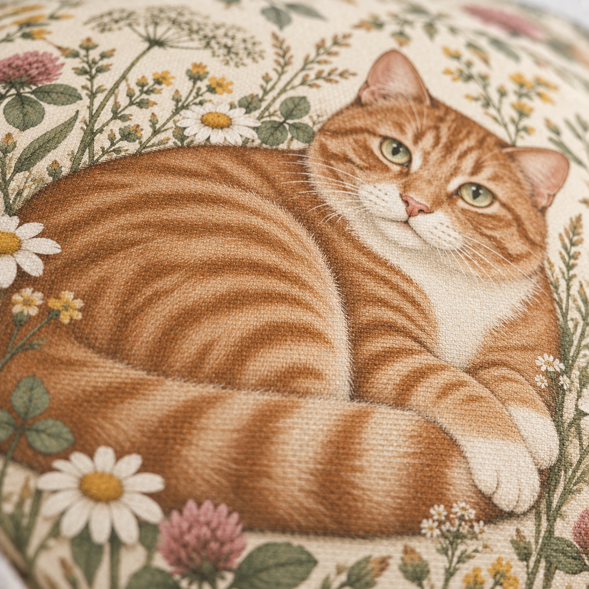 Dekokissen Katze Rotgetigert, 40 × 40 cm