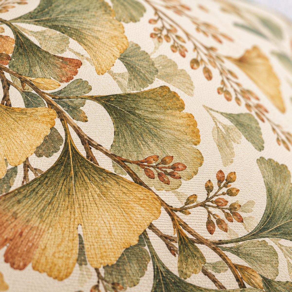 Dekokissen Ginkgo im Abendwind, 40 × 40 cm
