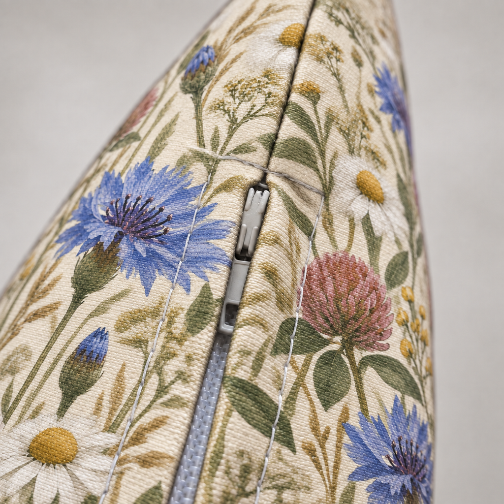 Dekokissen Biene Wildblumen, 40 × 40 cm