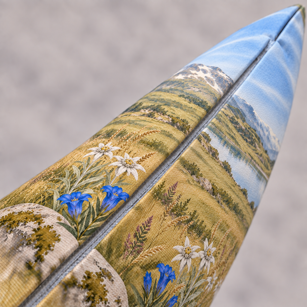 Dekokissen Alpenwiese – Detail des verdeckten Reißverschlusses