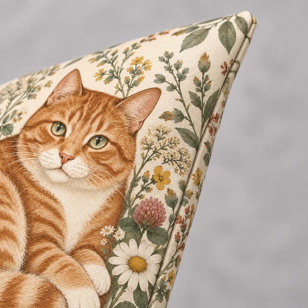 Dekokissen Katze Rotgetigert, 40 × 40 cm