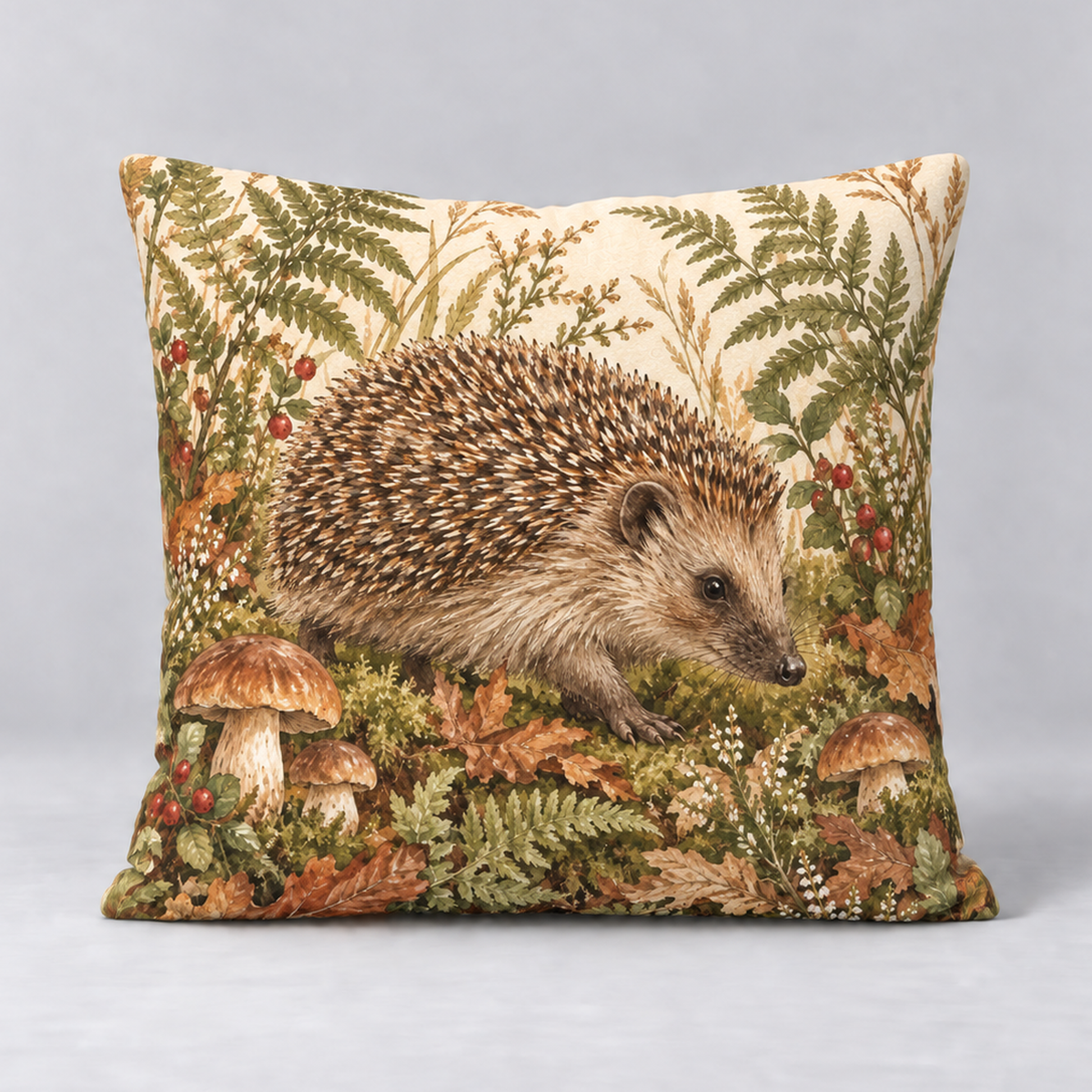 Dekokissen Igel Waldboden, 40 × 40 cm