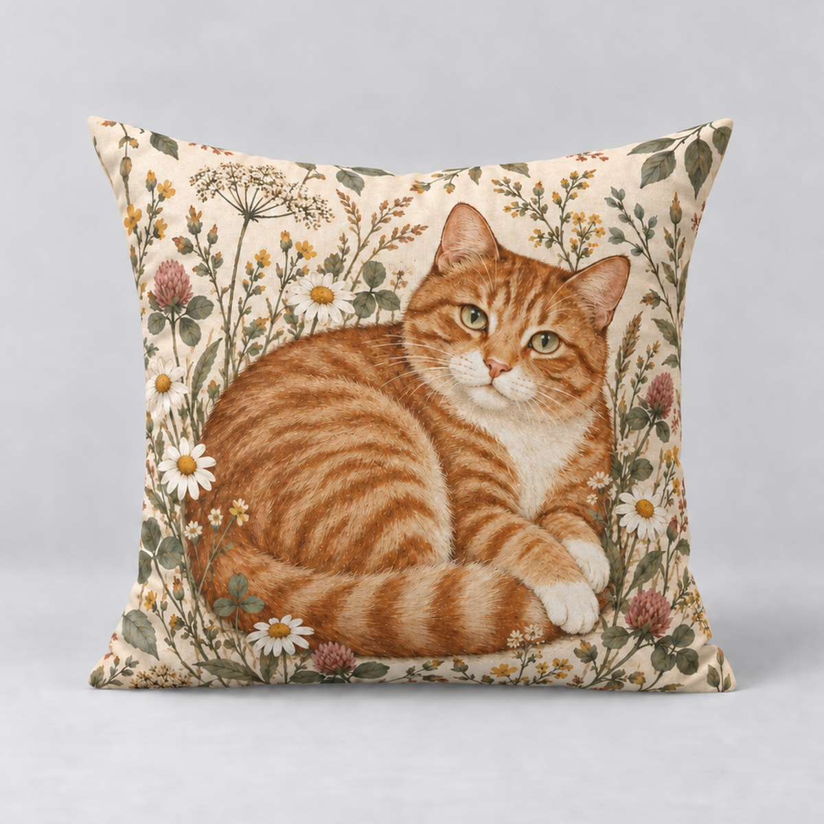 Dekokissen Katze Rotgetigert, 40 × 40 cm