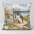 Dekokissen Strandkorb an der Ostsee, 40 × 40 cm